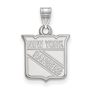 14k White Gold NHL LogoArt New York Rangers Small Pendant