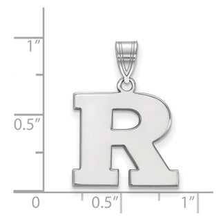 14k White Gold LogoArt Rutgers University Letter R Medium Pendant