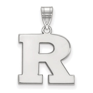 Sterling Silver Rhodium-plated LogoArt Rutgers University Letter R Medium Pendant