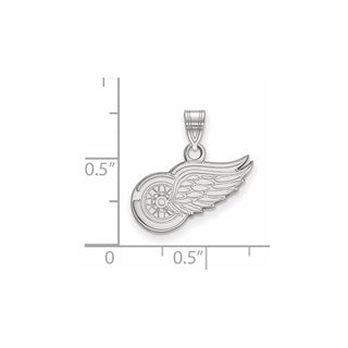 Sterling Silver Rhodium-plated NHL LogoArt Detroit Red Wings Small Pendant