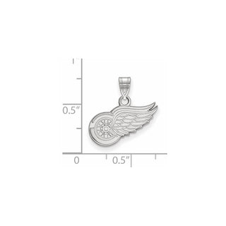 10k White Gold NHL LogoArt Detroit Red Wings Small Pendant