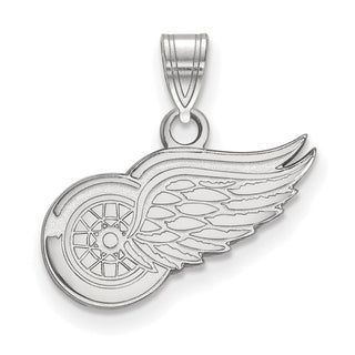 Sterling Silver Rhodium-plated NHL LogoArt Detroit Red Wings Small Pendant