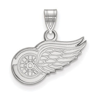 Sterling Silver Rhodium-plated NHL LogoArt Detroit Red Wings Small Pendant