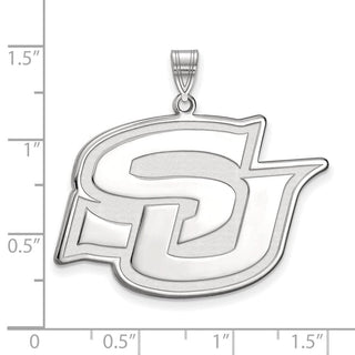Sterling Silver Rhodium-plated LogoArt Southern University Jaguars Extra Large Pendant