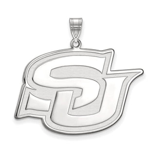 Sterling Silver Rhodium-plated LogoArt Southern University Jaguars Extra Large Pendant