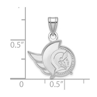 14k White Gold NHL LogoArt Ottawa Senators Small Pendant