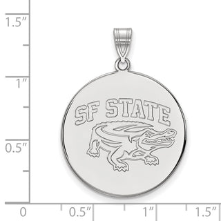 14k White Gold LogoArt San Francisco State University Extra Large Disc Pendant