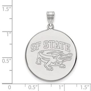 10k White Gold LogoArt San Francisco State University Extra Large Disc Pendant