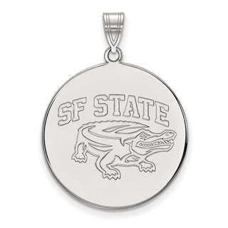 10k White Gold LogoArt San Francisco State University Extra Large Disc Pendant