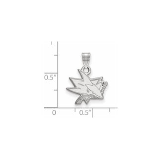 10k White Gold NHL LogoArt San Jose Sharks Small Pendant