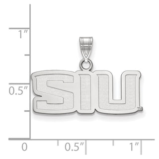 14k White Gold LogoArt Southern Illinois University S-I-U Small Pendant