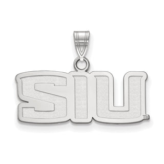 Sterling Silver Rhodium-plated LogoArt Southern Illinois University S-I-U Small Pendant