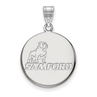 14k White Gold LogoArt Samford University Large Disc Pendant