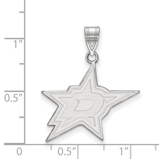 14k White Gold NHL LogoArt Dallas Stars Large Pendant