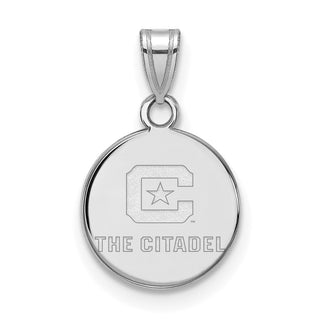 Sterling Silver Rhodium-plated LogoArt The Citadel Small Pendant SS002TCI