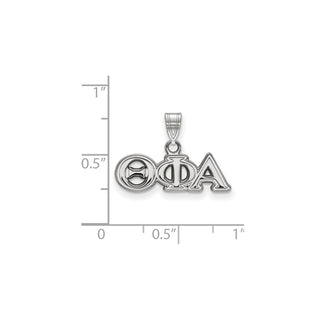 Sterling Silver Rhodium-plated LogoArt Theta Phi Alpha Sorority Greek Letters Small Pendant