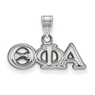 Sterling Silver Rhodium-plated LogoArt Theta Phi Alpha Sorority Greek Letters Small Pendant