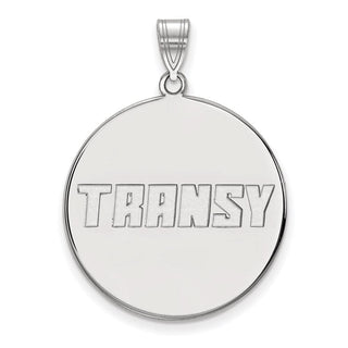 14k White Gold LogoArt Transylvania University Extra Large Disc Pendant