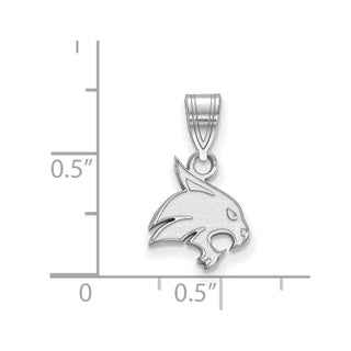 10k White Gold Textured LogoArt Texas State University Bobcat Small Pendant