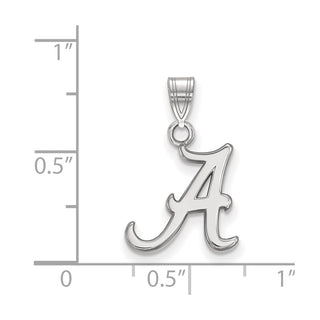 Sterling Silver Rhodium-plated LogoArt University of Alabama Letter A Small Pendant