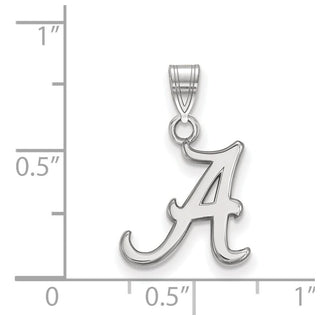 Sterling Silver Rhodium-plated LogoArt University of Alabama Letter A Small Pendant