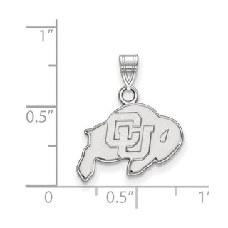 10k White Gold LogoArt University of Colorado Buffalo Small Pendant