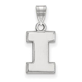 Sterling Silver Rhodium-plated LogoArt University of Illinois Letter I Small Pendant