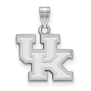 14k White Gold LogoArt University of Kentucky U-K Small Pendant