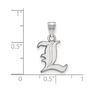 Sterling Silver Rhodium-plated LogoArt University of Louisville Letter L Small Pendant