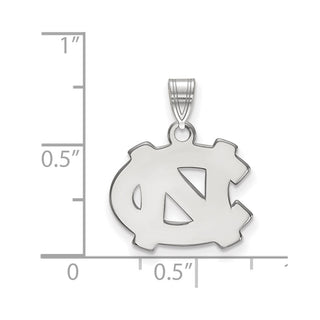 14k White Gold LogoArt University of North Carolina N-C Small Pendant
