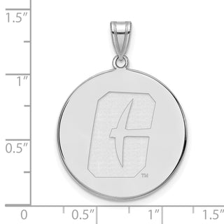 Sterling Silver Rhodium-plated LogoArt University of North Carolina at Charlotte 49ers Extra Large Disc Pendant