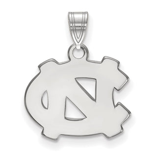 14k White Gold LogoArt University of North Carolina N-C Small Pendant