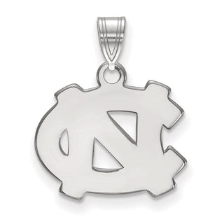 14k White Gold LogoArt University of North Carolina N-C Small Pendant