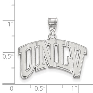 Sterling Silver Rhodium-plated LogoArt University of Nevada-Las Vegas U-N-L-V Large Pendant