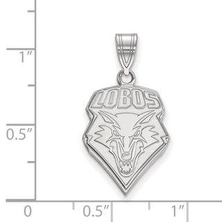 14k White Gold LogoArt University of New Mexico Lobos Large Pendant