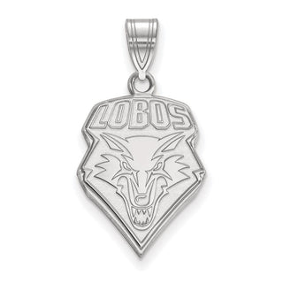 10k White Gold LogoArt University of New Mexico Lobos Large Pendant