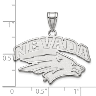 Sterling Silver Rhodium-plated LogoArt University of Nevada-Reno Large Pendant
