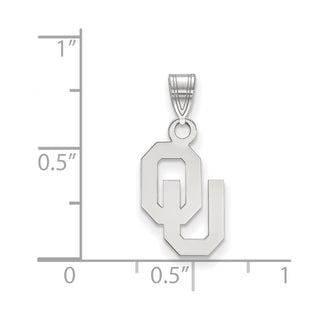 10k White Gold LogoArt University of Oklahoma O-U Small Pendant