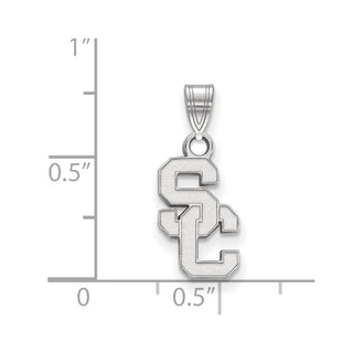 10k White Gold LogoArt University of Southern California S-C Small Pendant