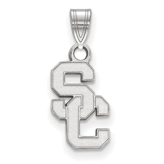 14k White Gold LogoArt University of Southern California S-C Small Pendant
