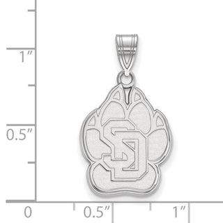 10k White Gold LogoArt University of South Dakota Large Pendant