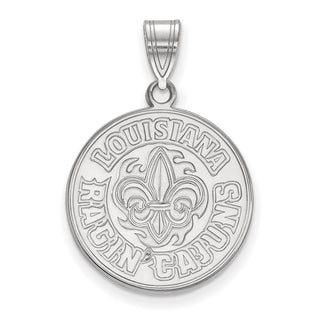 14k White Gold LogoArt University of Louisiana at Lafayette Large Pendant