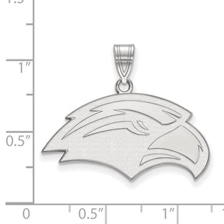 Sterling Silver Rhodium-plated LogoArt University of Southern Mississippi Eagle Medium Pendant