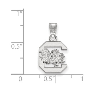 10k White Gold LogoArt University of South Carolina Small Pendant