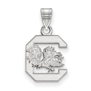 14k White Gold LogoArt University of South Carolina Small Pendant