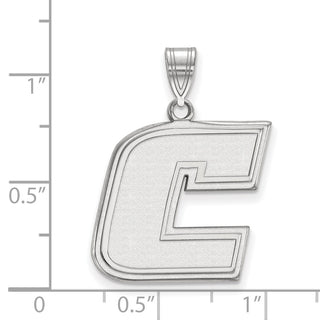 10k White Gold LogoArt University of Tennessee at Chattanooga Letter C Large Pendant