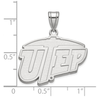 14k White Gold LogoArt University of Texas at El Paso Large Pendant