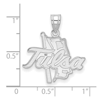 14k White Gold LogoArt University of Tulsa Large Pendant