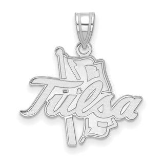 14k White Gold LogoArt University of Tulsa Large Pendant