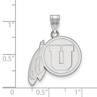 10k White Gold LogoArt University of Utah Large Pendant